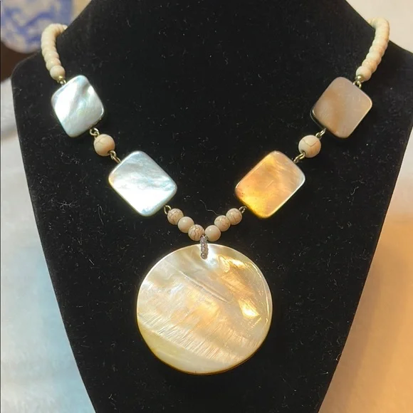 Chico’s Elegant Mother of Pearl Necklace - Picture 3 of 8